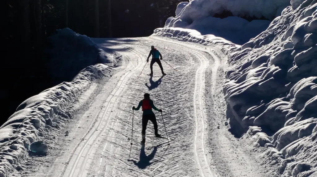Cross Country Skiers on the slope
