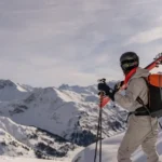 Backcountry skiing - Looking over the mountains