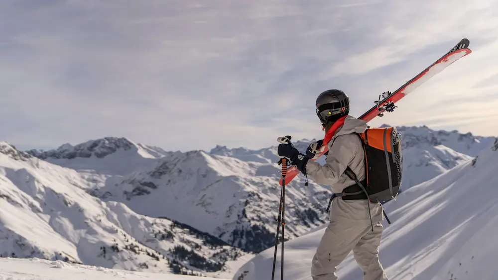 Backcountry skiing - Looking over the mountains